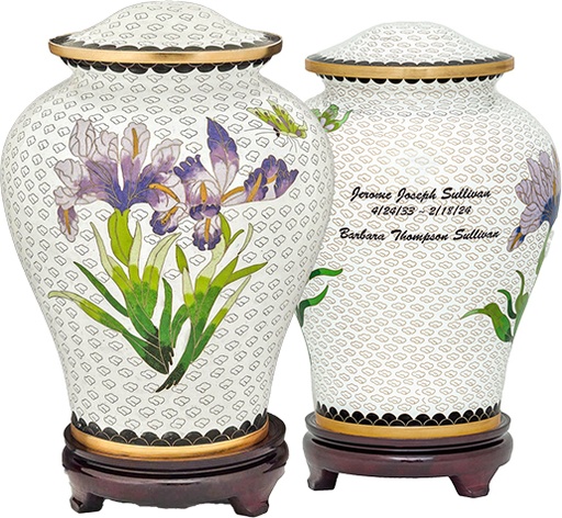 [806 CR] White Iris Adult Urn
